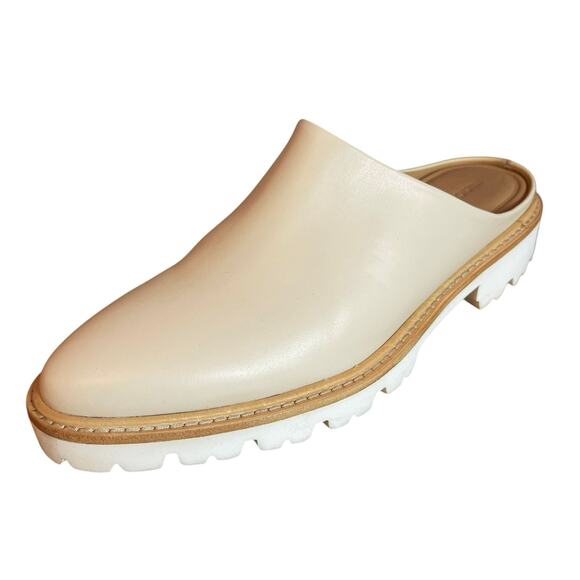 Nisolo Emilee Lug Mules Shoes Bone Leather Women's Size 8 - Picture 1 of 7